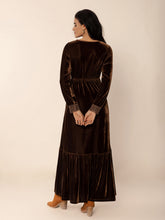 Lace Detail V-Neck Long Sleeve Maxi Dress OutfitFlow